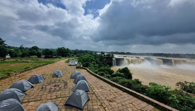 campsite at chitrakote